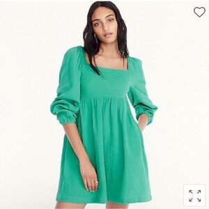 NWT J Crew Squareneck Soft Gauze Dress Small Green💚